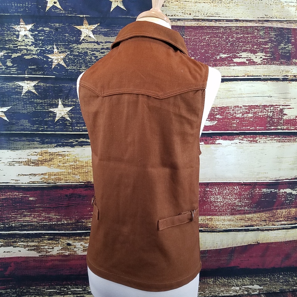 WYOMING TRADERS ARIZONA SNAP UP WESTERN VEST - CINNAMON - Picture 3 of 7